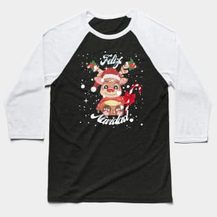 FELIZ NAVIDAD REINDEER Baseball T-Shirt